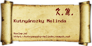 Kutnyánszky Melinda névjegykártya