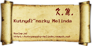 Kutnyánszky Melinda névjegykártya