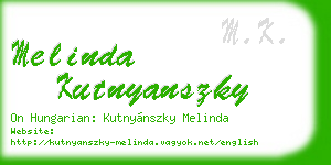 melinda kutnyanszky business card